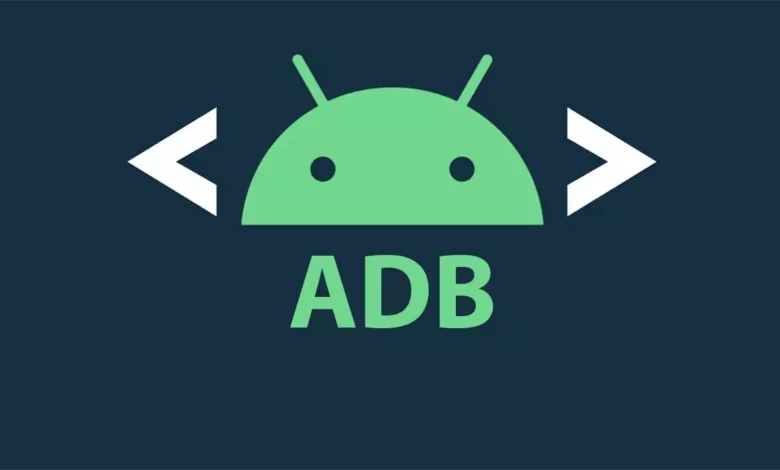 Adb yazısıyla birlikte android robot görseli