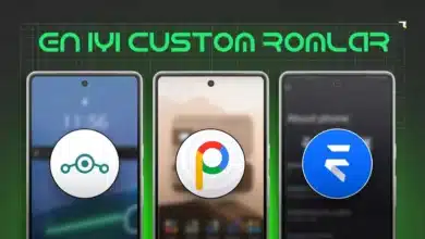 Custom rom logolarının olduğu 3 adet telefon illiturasyonu