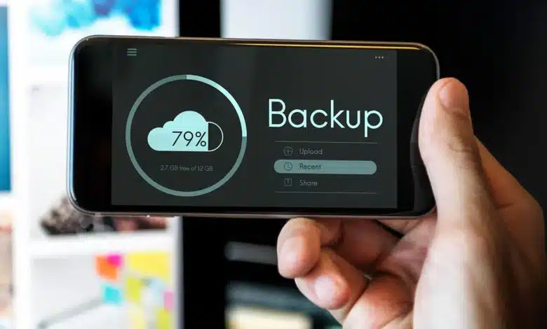 yedekleme ekranında telefon görseli